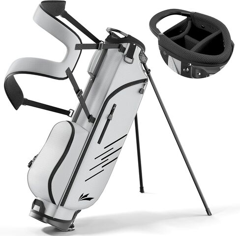 حقيبة حامل جولف خفيفة الوزن بأربعة اتجاهات - حقيبة حمل/مجموعة صغيرة، مثالية لنصف مجموعة (7-8 نوادي)، حزام ظهر مريح، حامل تلقائي ثابت مع غطاء مطر in Kuwait