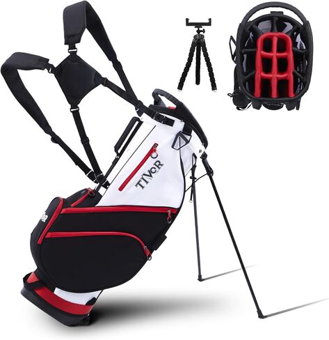 Golf Stand Bag - 14-Way Full-Length Dividers,Golf Bag with 8 Spacious Pockets - Lightweight Golf Bag for Men and Women with 3D Hip Pad, Stable Legs & Phone Holder in Saudi Arabia