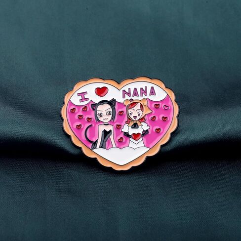 PLITI Nana Anime Gift Nana and Hachi Gift I Lover Nana Heart Brooch Pin For Nana Anime Fans in Saudi Arabia