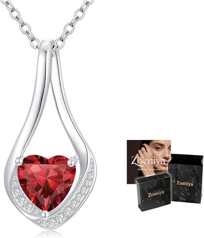 قلادات من الحجر المولد للنساء ، 18 ألف صفراء/أبيض الذهب إلى الأبد أحب القلب اللانهائي قلادة القلادة الذكرى الجودية هدايا عيد ميلاد عيد الميلاد للنساء صديقتها صديقتها in Kuwait