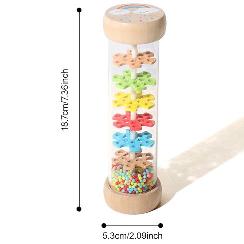 Hourglass Rain Music Rattle, Wooden Rattle Rainstick Rainstick Shaker Toy for Kids Boys Girls in Kuwait