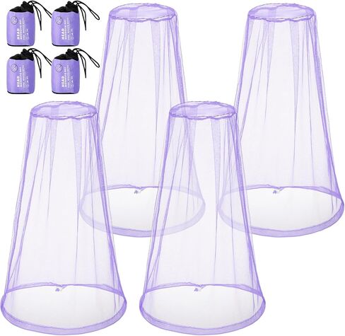 Hestya 4 Pack Mosquito Net Face Mesh Net Net Net Net Net for Outdoor Hiking Camping Climbing Amsquito Fly Fly Canperting (الحجم الكبير ، الرمادي ، الأسود) in Kuwait