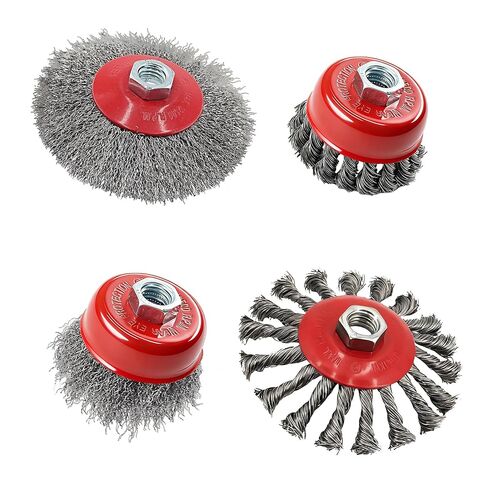 مجموعة 24 فرشاة عجلة سلكية 12 قطعة فرشاة عجلة 4-1/2 بوصة 12 قطعة 3 فرشاة أكواب لمطحنة زاوية 4-1/2 بوصة مع 5/8 بوصة-11 عجلة أسلاك من الفولاذ الكربوني الملولبة للتكييف شديد التحمل وإزالة الصدأ in Kuwait