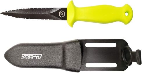SpearPro Pike 9 Teflon DS - سكين غوص مضاد للصدأ وغمد وأشرطة للساق in Kuwait