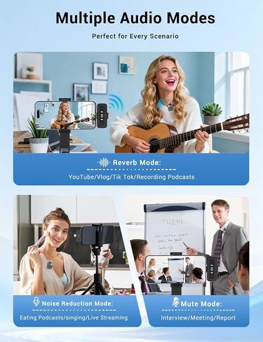 Kairiyard Mini Wireless Lavalier Microphone for iPhone, iPad, Android Phone, Noise Reduction Plug and Play Magnetic Clip on Lapel Mic for Video Recording Podcast Vlogging in Kuwait