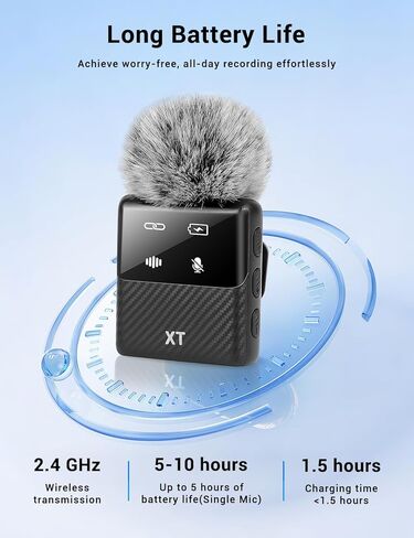 Kairiyard Mini Wireless Lavalier Microphone for iPhone, iPad, Android Phone, Noise Reduction Plug and Play Magnetic Clip on Lapel Mic for Video Recording Podcast Vlogging in Kuwait