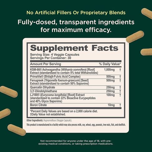 Genius Test, Advanced Testosterone Booster for Men - Natural Stamina, Endurance, Energy & Strength Enhancing Supplement - Lean Muscle Builder, Brain & Libido Support Male Supplements, 120 Veggie Pills in Kuwait