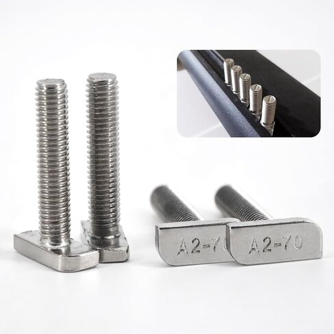 16 حزمة M8x30mm T فتحة قطرة في مجموعة الترباس 304 الفولاذ المقاوم للصدأ على شكل حرف T مسمار برغي 23 مم رأس مطرقة مع صواميل شفة سداسية لملف بثق الألومنيوم، تركيب الطاقة الشمسية الكهروضوئية in Kuwait