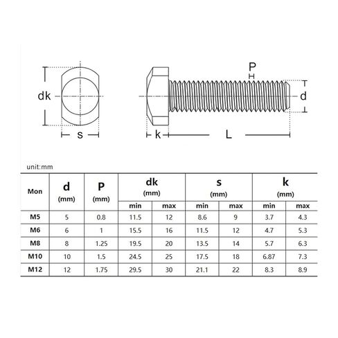 2/5/10pcs M5 M6 M8 M10 GB37 304 A2-70 Stainless Steel T-Slot Chute Rail Track T Shape Type Rectangle Hammer Head Screw Bolt(20mm,10pcs M6) in Saudi Arabia