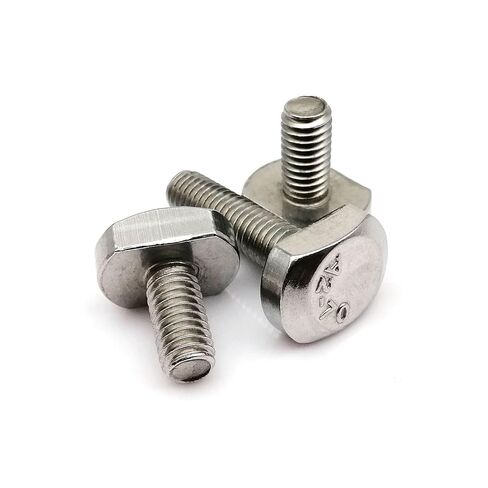 2/5/10pcs M5 M6 M8 M10 GB37 304 A2-70 Stainless Steel T-Slot Chute Rail Track T Shape Type Rectangle Hammer Head Screw Bolt(20mm,10pcs M6) in Saudi Arabia
