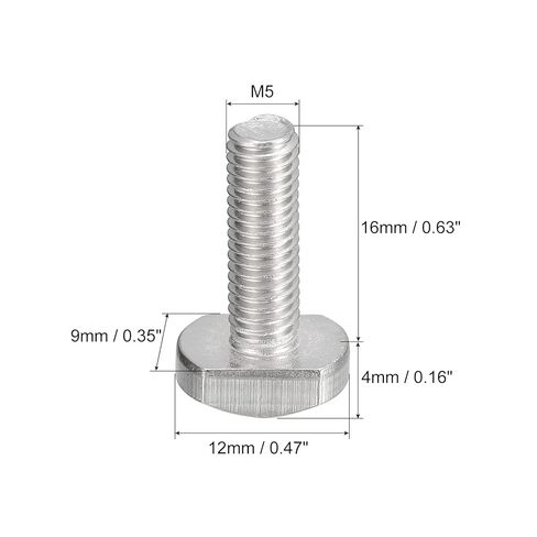 T-Slot Bolts, 5pcs M5x16mm T Slot Drop-in Stud Sliding Bolts 304 Stainless Steel T Shape Screws for T Track in Saudi Arabia