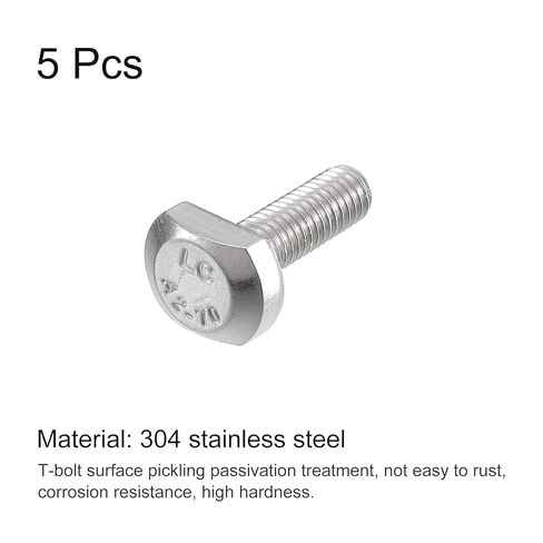 T-Slot Bolts, 5pcs M5x16mm T Slot Drop-in Stud Sliding Bolts 304 Stainless Steel T Shape Screws for T Track in Saudi Arabia