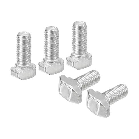 20Pcs T-Slot Bolts, M5 x 12mm Hammer Head Bolt T Screw Drop-in Stud for 2020 Series T-Slot Aluminum Extrusion Profile, Carbon Steel Nickel Plated, Silver in Saudi Arabia