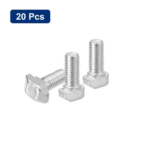 20Pcs T-Slot Bolts, M5 x 12mm Hammer Head Bolt T Screw Drop-in Stud for 2020 Series T-Slot Aluminum Extrusion Profile, Carbon Steel Nickel Plated, Silver in Saudi Arabia