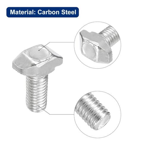 20Pcs T-Slot Bolts, M5 x 12mm Hammer Head Bolt T Screw Drop-in Stud for 2020 Series T-Slot Aluminum Extrusion Profile, Carbon Steel Nickel Plated, Silver in Saudi Arabia