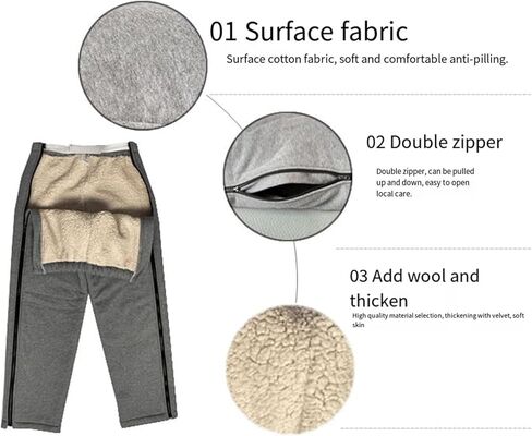 Patient Pants Patient Care Clothes, Clothing for Disability Elderly Surgery Patients, Easy to Wear and Take Off, Tear Away Pants, Soft Cotton Material for Fracture, Bedridden Patients, A, 3L in Saudi Arabia