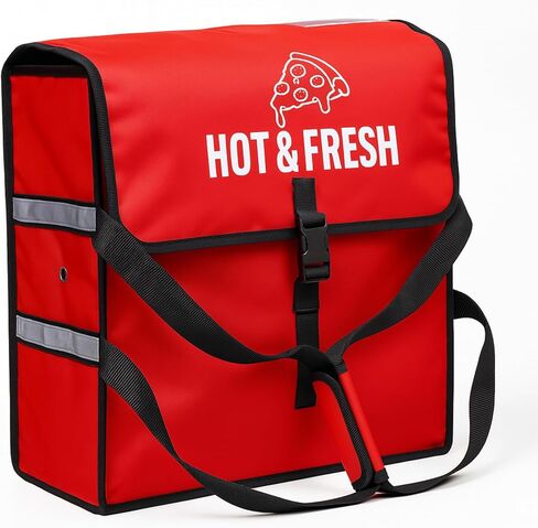 Pizza Bags for Delivery – Extra Large (20" X 20") Insulated Pizza Delivery Bag | Waterproof Pizza Warmer Carrier for Doordash, Uber Eats | Front Load, Heavy Duty (Red, 20"X20"X8") in Saudi Arabia