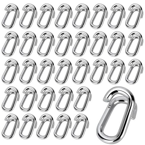 35 Pcs 1/4" x 1-1/4" Chain Repair Lap Links, Galvanized Chain Link Connector for Indoor and Outdoor Chain Quick Fix in Kuwait