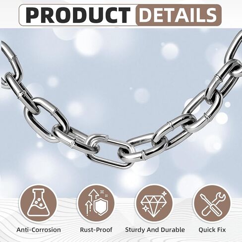 35 Pcs 1/4" x 1-1/4" Chain Repair Lap Links, Galvanized Chain Link Connector for Indoor and Outdoor Chain Quick Fix in Kuwait