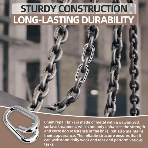 35 Pcs 1/4" x 1-1/4" Chain Repair Lap Links, Galvanized Chain Link Connector for Indoor and Outdoor Chain Quick Fix in Kuwait