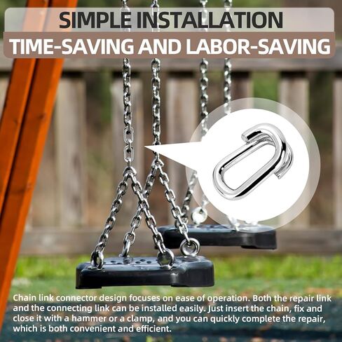 35 Pcs 1/4" x 1-1/4" Chain Repair Lap Links, Galvanized Chain Link Connector for Indoor and Outdoor Chain Quick Fix in Kuwait