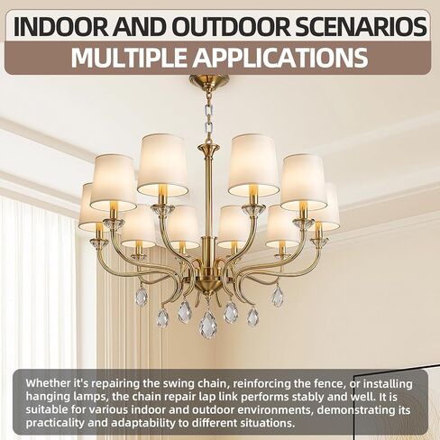 35 Pcs 1/4" x 1-1/4" Chain Repair Lap Links, Galvanized Chain Link Connector for Indoor and Outdoor Chain Quick Fix in Kuwait