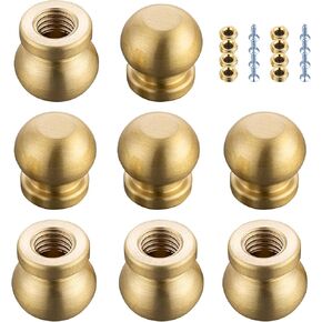 8 Pcs Brass Wood Cutting Board Feet,Board Display Tray Riser Feet with Silicone Nonslip Pads,Suitable for Kitchen Utensils and All Kinds of Furniture (8, Circle) in Kuwait