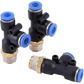 1 قطعة PD تي شيرت تركيبات الهواء الهوائية 4 6 8 10 12 مللي متر إلى ذكر الموضوع M5 "1/8" 1/4 "3/8" 1/2" مقرنة خيط الأنابيب القياسية البريطانية (PD10-01,10 قطعة) in Kuwait