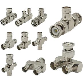 BNC موصل Q9 إلى ذكر شاحن أنثي الزاوية اليمنى المحملة نوع 3way 4way الفاصل 2X مزدوج 3 + 4 أنواع (Type1) in Kuwait