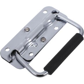 304 Stainless Steel Folding Pull Handle for Toolbox with Spring-Loaded Iron Chrome Plated Grip 100mm – Heavy Duty Metal Carry Handle for Portable Tool Cases and Suitcases in Saudi Arabia