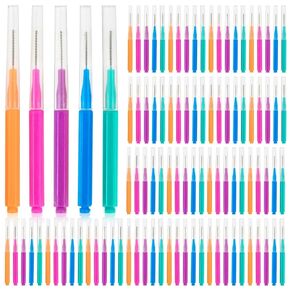 100 Pcs Interdental Brushes Between-Teeth Disposable Braces Brush for Teeth,Interproximal Dental Brush Picks,Toothpick Dental Flossing Oral Hygiene Cleaning for Home,Travel,Work,School in Kuwait