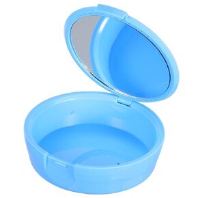 LIFKOME Portable Retainer Storage Box with Mirror Travel Tooth Case for False Teeth and Retainers in Sky Blue for Home and On-the-go Use in Kuwait
