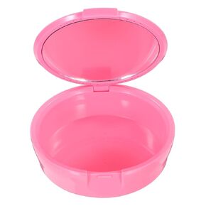 Portable Round Tooth Storage Box with Mirror Plastic Retainer Case for False Teeth for Home and Outdoor Use in Saudi Arabia