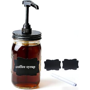 GMCOZY 32 أوقية ميسون جرة شراب صلصة العسل زجاجة مضخة 1 لتر واسعة الفم الزجاج شراب القهوة موزع للكاتشب المايونيز، شراب القيقب، الخردل، سلطة خلع الملابس الصف الغذاء محكم ومانعة للتسرب in Kuwait