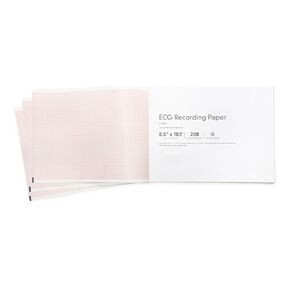 ورق تسجيل تخطيط القلب، ورق تشخيصي حراري كامل الشبكة باللون الأحمر مع طية على شكل حرف Z، جودة احترافية للاستخدام الطبي، مقاس 8 1/2 بوصة × 183 قدمًا، عدد 200، حزمة واحدة in Kuwait