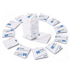 100 قطعة من وسادات لاصقة مزدوجة الجوانب، وسادات إسفنجية لاصقة فائقة اللصق، شريط تثبيت عالي التحمل مقاس 26 × 26 × 2 مم، مربع، أبيض in Kuwait