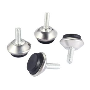 Furniture Leveling Feet,4pcs Levelers Adjustable Metal Leg M6*15mm Thread Screw Black Silver Gold for Cabinet Table Chair Machine Base(Gold) in Kuwait