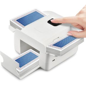 Rechargeable Automatic Card Shuffler for 1-2 Decks, Portable Low Noise Electric Shuffling Machine Automatic Card Shuffler Compatible with Poker, UNO, Blackjack, Phase 10 in Kuwait