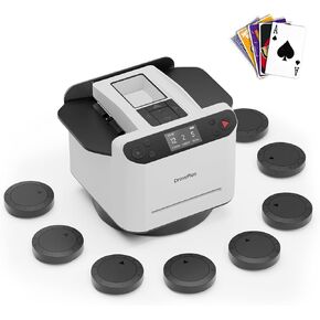 ماكينة خلط وتوزيع البطاقات الأوتوماتيكية 2 في 1 2026، 8 أجهزة تحكم عن بعد، ماكينة توزيع من 1 إلى 12 لاعب، قابلة للدوران 180 درجة/360 درجة، فائقة الهدوء، قابلة لإعادة الشحن، لألعاب الطاولة والبوكر، بطاقة الكازينو، UNO in Kuwait
