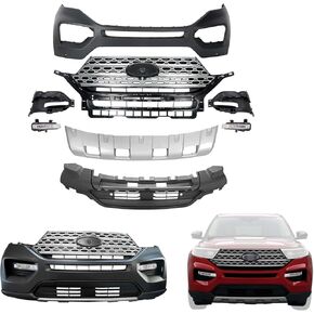 Front Bumper Cover Kit Unpainted Replacement For 2011 2012 2013 2014 2015 Ford Explorer W/O Sensor Hole #BB5Z17626BB, BB5Z8A284AA, BB5Z8200CA in Kuwait