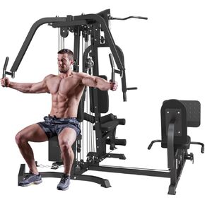 محطة تمرين بنظام الصالة الرياضية المنزلية متعددة الوظائف، آلة سميث مع كومة أثقال 100 رطل، جهاز ضغط الساق، محطة LAT لتدريب الجسم بالكامل (محطة الصالة الرياضية المنزلية) in Kuwait