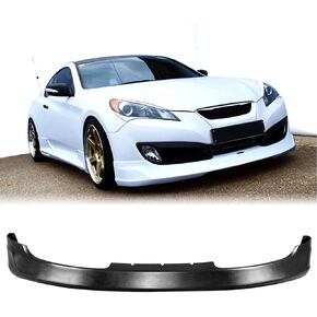 Front Bumper Lip Chin Spoiler, Compatible with 2010-2012 Hyundai Genesis Coupe, MS Style Polyurethane(PU) Front Lower Splitter Protector, Unpainted Black, 1 PC in Kuwait