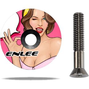 ENLEE Carbon Fiber Mountain Bicycle Headset Top Cover, 1 1/8 Inch, Front Fork Stem Top Caps Bowl, Road Bike Stem Cover with Bolts in Kuwait