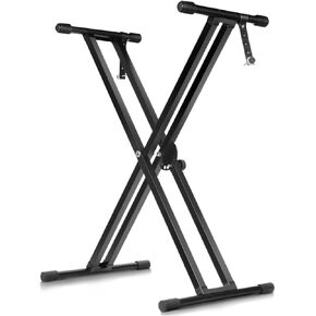 ZHRUNS Piano Keyboard Stand X-Shape Heavy-Duty Adjustable, Fits 54-88 Key Electric Pianos, Portable Digital Piano Stand Black in Kuwait