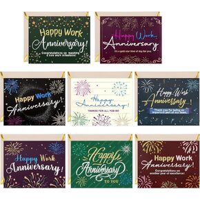 Fancy Land Work Anniversary Cards 24 Pack Embossed Business Employee Appreciation Cards with Envelopes Encouragement Work Team Greeting Cards Blank Inside in Kuwait