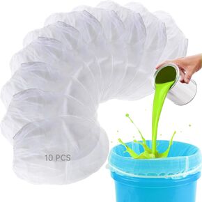 Paint Strainer Bags 5 Gallon, Paint Saver Bags, 10 Pcs White Fine Mesh Paint Filter Bags with Elastic Top Opening, Disposable Paint Bucket Strainer for Painting Gardening Hydroponics Paint Sprayers in Kuwait