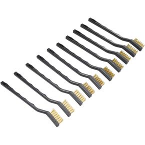 10-Pack Stainless Steel & Copper Wire Brush for Rust Removal, 7-Inch Hand Tool with Curved Ergonomic Handle, Cleaning Brush for Machinery and Molds(Copper wire) in Kuwait