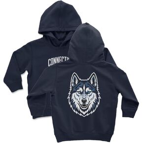Cool Husky Mascot Basketball Spirit Graphic Toddler Hooded Sweatshirt in Saudi Arabia