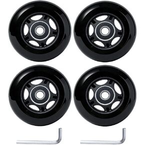 4 عبوات من عجلات تزلج الهوكي المضمنة - عجلات بولي يوريثان متينة 85A مع محامل ABEC-9 608-2RS وفواصل عائمة، 80/76/72/70/64 مم لشفرات التزلج الدوارة، 76 مم in Kuwait