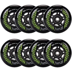 8 عبوات من عجلات التزلج المضمنة 72 مم، 76 مم، 80 مم - محمل ABEC9 - 85A Durometer PU - متوافق مع Rollerblade، Roller Derby، K2 Skate in Kuwait